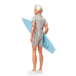 The Movie Muñeco Ken con Conjunto de Playa a Rayas Rosa y Verde Pastel, Tabla de Surf y Zapatillas><noscript><img width=