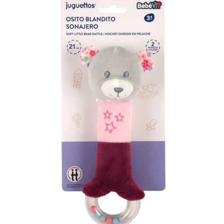 Bebé Vip Osito Blandito Sonajero Rosa>Bebe vip Sale