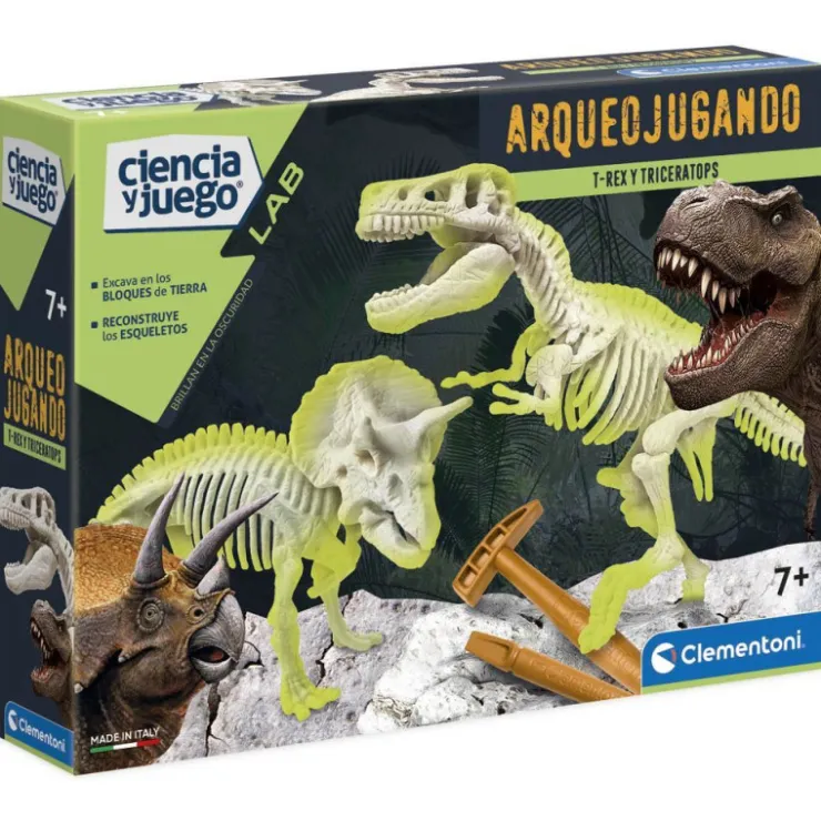 Arqueojugando T-Rex y Triceraptors>Ciencia y juego