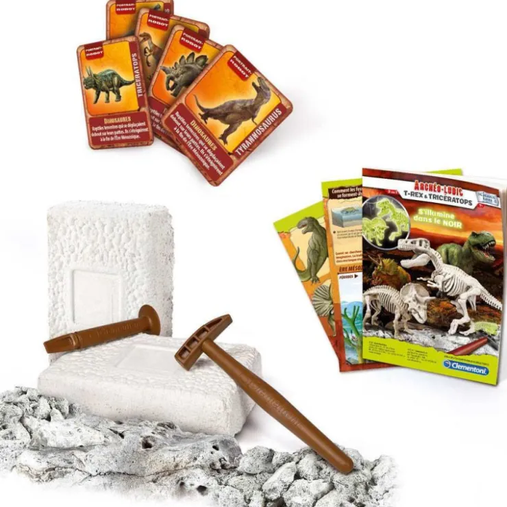 Arqueojugando T-Rex y Triceraptors>Ciencia y juego