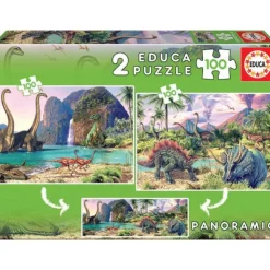 Educa Puzzle 2 x 100 Piezas Dino World - 15620>Otras marcas Sale