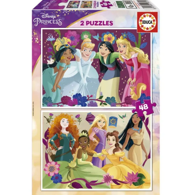 Educa Puzzle 2 x 48 Piezas Princess - 19675>Disney Clearance