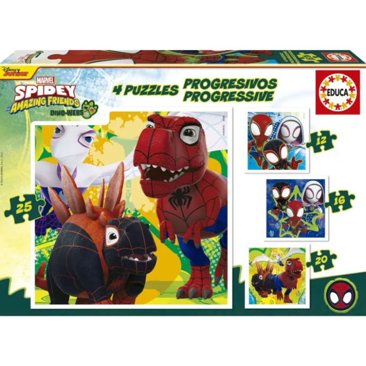 Educa Puzzle Progresivo 12-16-20-25 Piezas Dino-Webs>Spidey and his amazing friends Online
