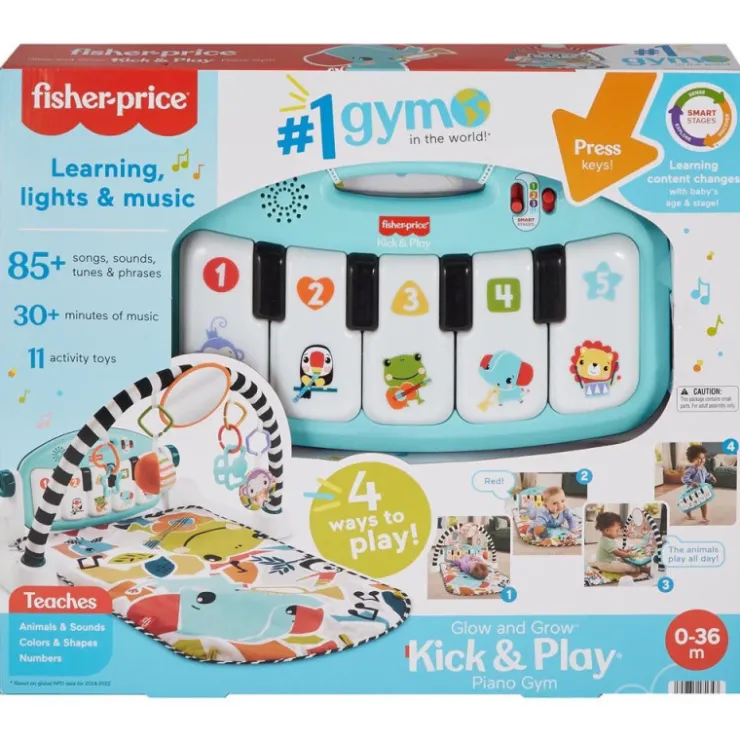 Fisher-Price Kick Play Glow & Grow Alfombra con Piano>Fisher price Online