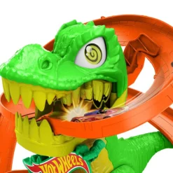 City Conjunto de Juego T-Rex Batalla en Llamas con Coche Metálico Escala 1:64 y Dinosaurio Enemigo><noscript><img width=