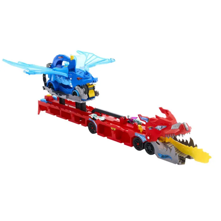 City Dragón Transportador con Ataque Doble Definitivo con 2 Coches>Hot wheels Clearance