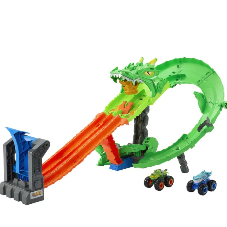 Monster Trucks Conjunto Destrucción del Dragón Serie Sharks Vs Dinos>Hot wheels Clearance