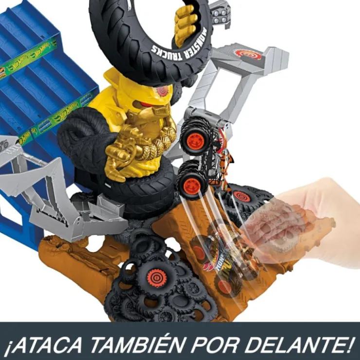 Monster Trucks Arena Smashers Mega Wrex Vs Crushzilla Takedown>Hot wheels Hot