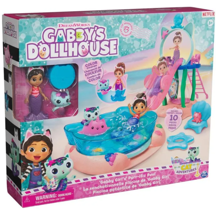 La Casa de Muñecas de Gabby Playset Piscina Gabby y Gatirena>La casa de munecas de gabby