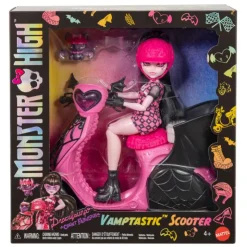 Draculaura con Moto Vampirística y Mascota>Monster high