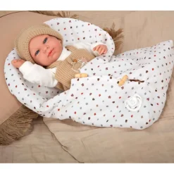 Muñecas Arias Elegance Cris Beige con Saco de Dormir><noscript><img width=