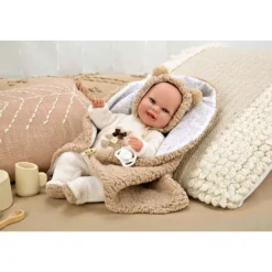 Muñecas Arias Muñeca con Peso Elegance Babyto Marrón Osito con Manta 35 cm><noscript><img width=