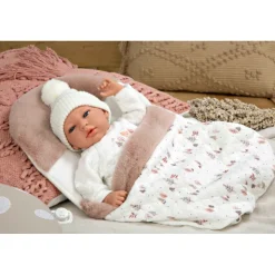 Muñecas Arias Muñeca con Peso Elegance Andie Rosa con Saquito de Dormir 40 cm><noscript><img width=
