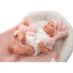 Muñecas Arias Reborn Ariel Rosa con Cojín 40 cm><noscript><img width=