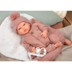 Mueñcas Arias Reborn Elba Rosa con Saco de Dormir 40 cm><noscript><img width=
