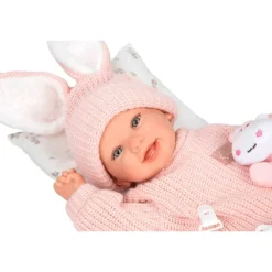 Mueñcas Arias Reborn Lucía con Cojín y Peluche 45 cm><noscript><img width=