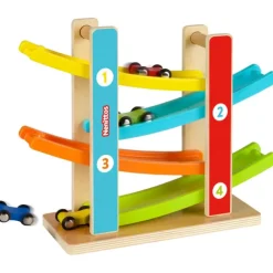 Mi Circuito Rampas con 4 Coches de Madera>Nenittos