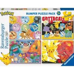 Ravensburger Puzzle 4 x 100 Piezas Pokémon Bumper Pack>Pokemon New