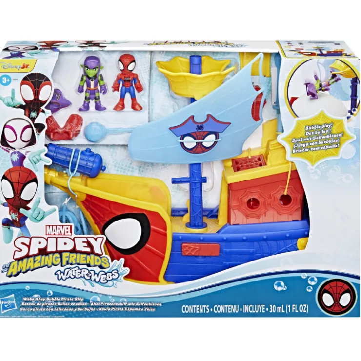 Waterwebs Barco Pirata con Telarañas y Burbujas>Spidey and his amazing friends New