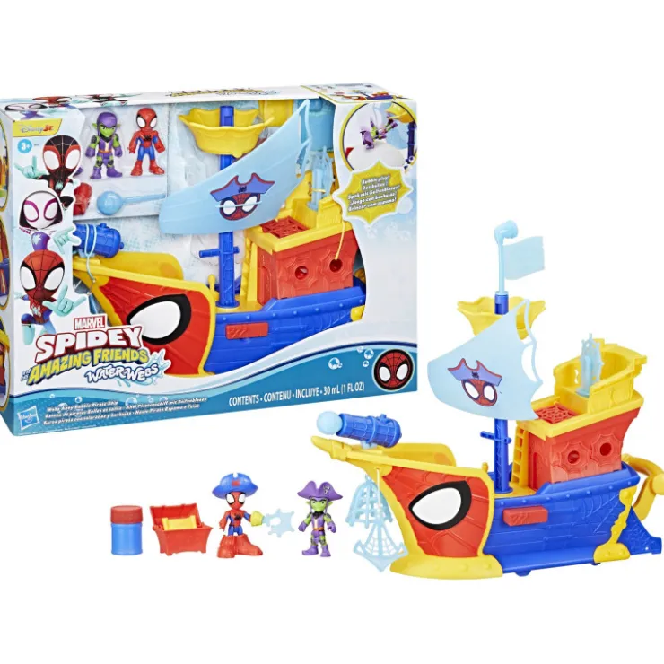 Waterwebs Barco Pirata con Telarañas y Burbujas>Spidey and his amazing friends New